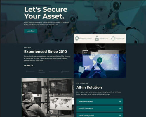 Cybersecurity Website Template with Lead Generation