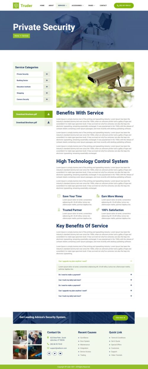 Security Services Website Design with Elementor