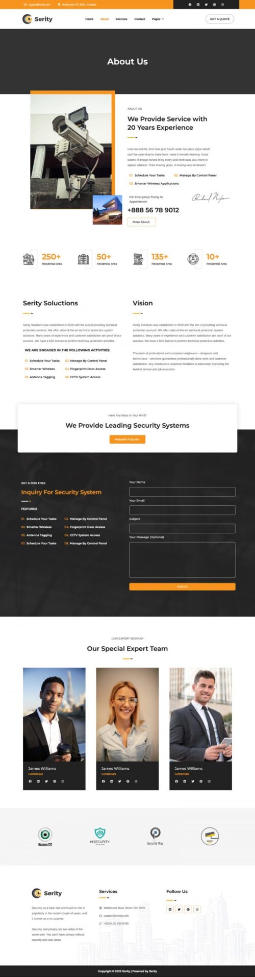 Home Security System Website Template