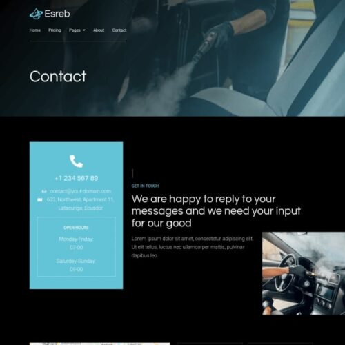 Affordable website template for car wash services By-YuSa Digital Downloads