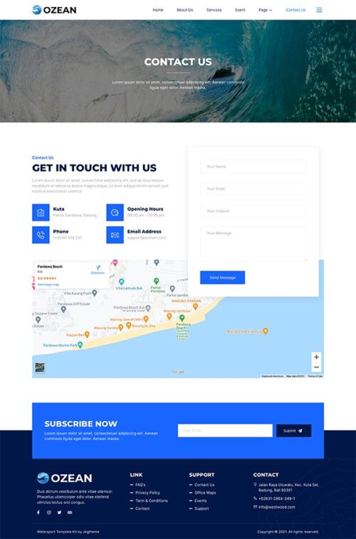 Scuba diving website design | Elementor templates | By-YuSa