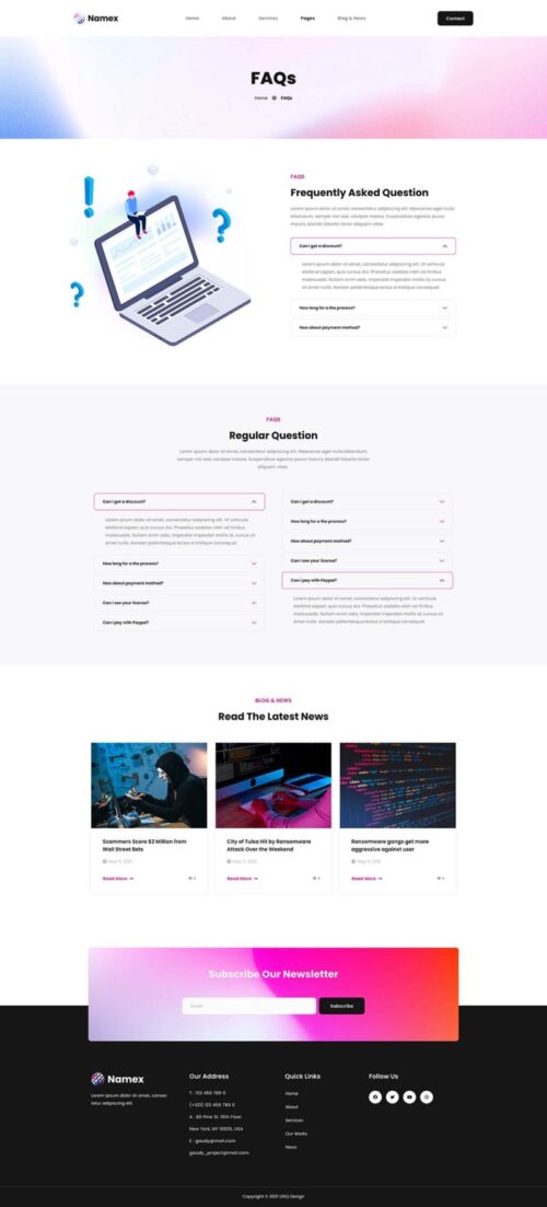 Cybersecurity Consulting Website Template