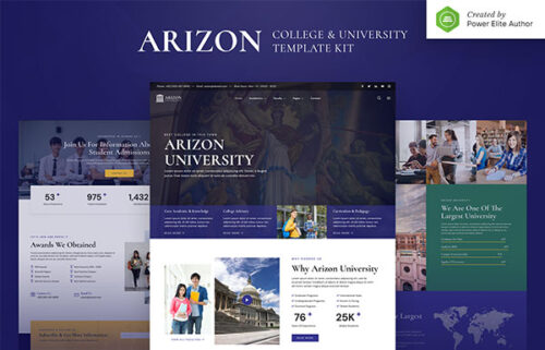 Arizon Education Elementor Pro LMS Theme Kit