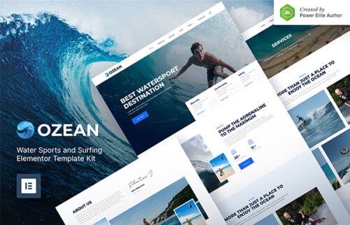 water sports website template Elementor