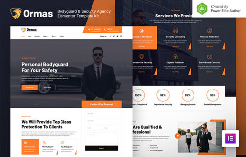 Elementor Security Template Kit. Professional security website design with Elementor