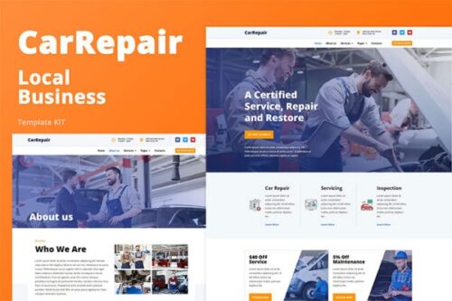 rev up your online presence premium carrepair elementor template kit