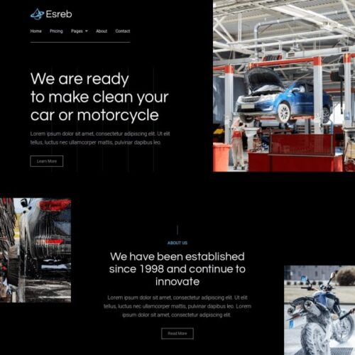 The Modern Car and Motorcycle Wash Website Premium Template That Drives Bookings