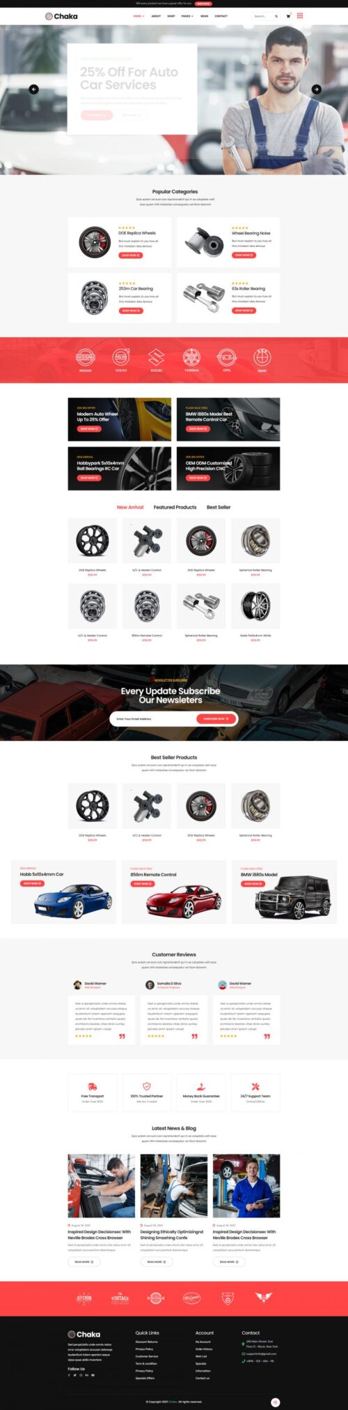 Elementor template for tire shop website | By-YuSa Digital Downloads Market