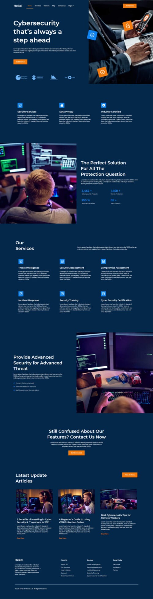 Create a professional cybersecurity website with Hekel's premium builder.