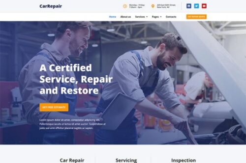 The Affordable, Multi-Purpose Drag & Drop Website Template for Auto Repair Shops