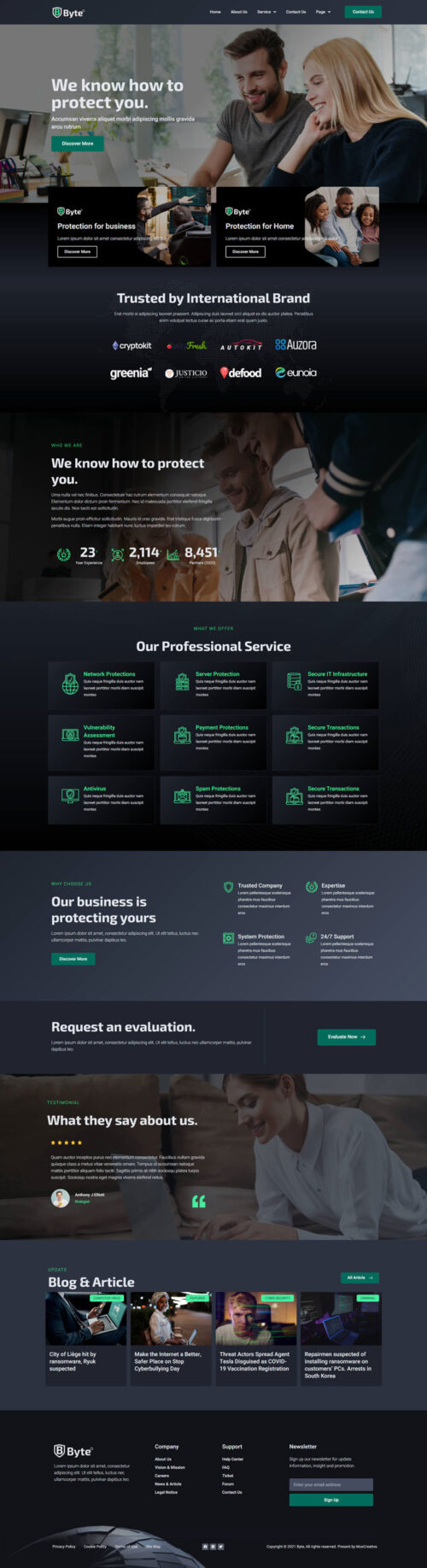 : Mobile-Responsive Cyber Security Elementor Website Template