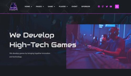 Game developer portfolio website template | Elementor Pro | By-YuSa