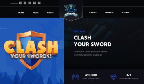 Esports team website template | Elementor | By-YuSa Market