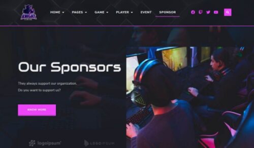 Esports team website builder | Elementor templates | By-YuSa