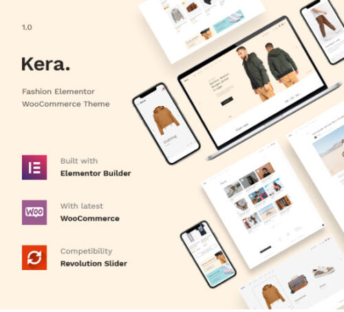 Fashion Elementor WooCommerce Theme. A clean, modern fashion store homepage built with the Kera WordPress theme