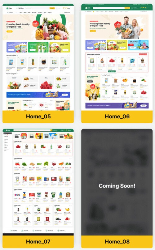 Grocery Store Website Template - WooCommerce Integration