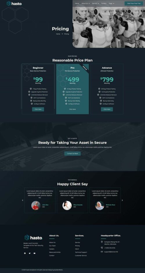 Modern and Minimalist Cybersecurity Website Template