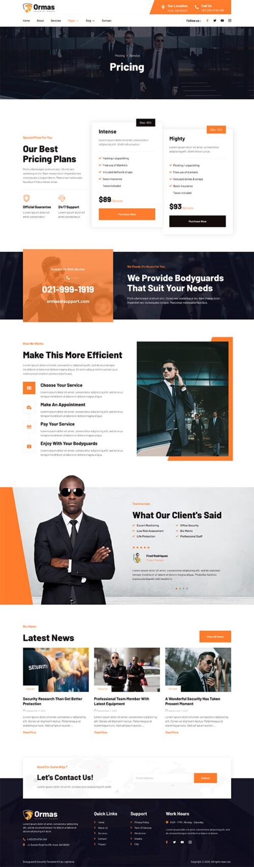 Bodyguard Services Website Template