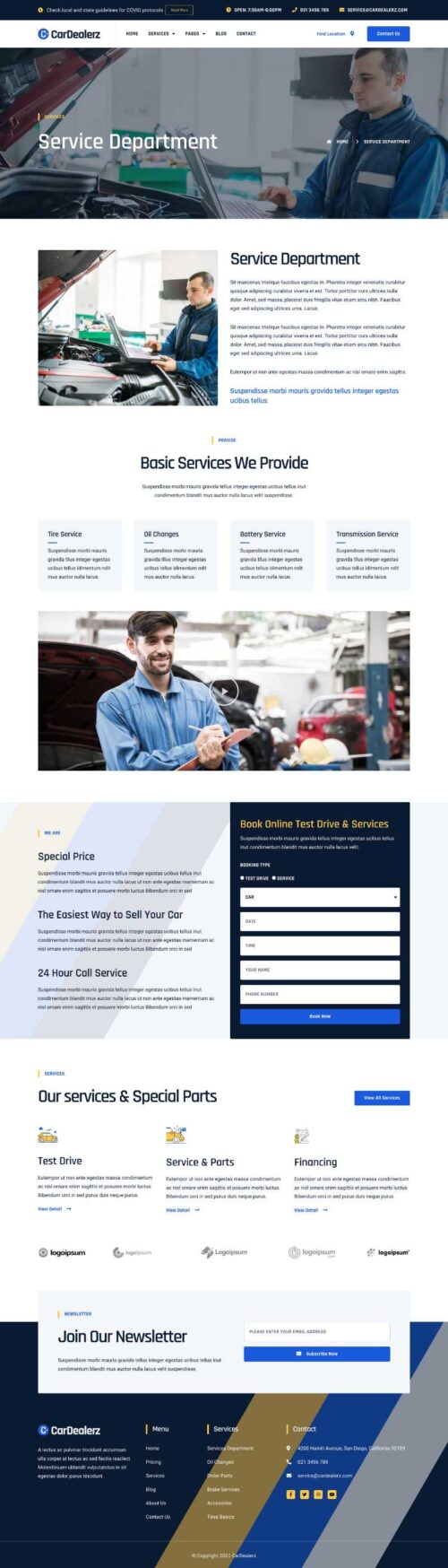 A screenshot of a minimalist blog layout with a sidebar and featured posts, designed with CarDealerz Pro's SEO-friendly WordPress theme