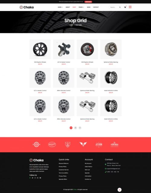 Car accessories website design | Elementor template kit by By-YuSa Digital Downloads Market