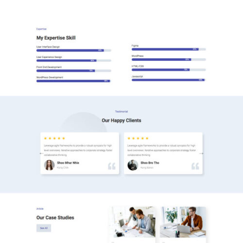 A modern resume website with a minimalist design.