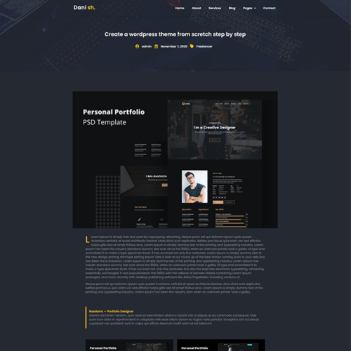 Mobile-friendly Elementor Pro portfolio template for designers, create stunning online portfolios