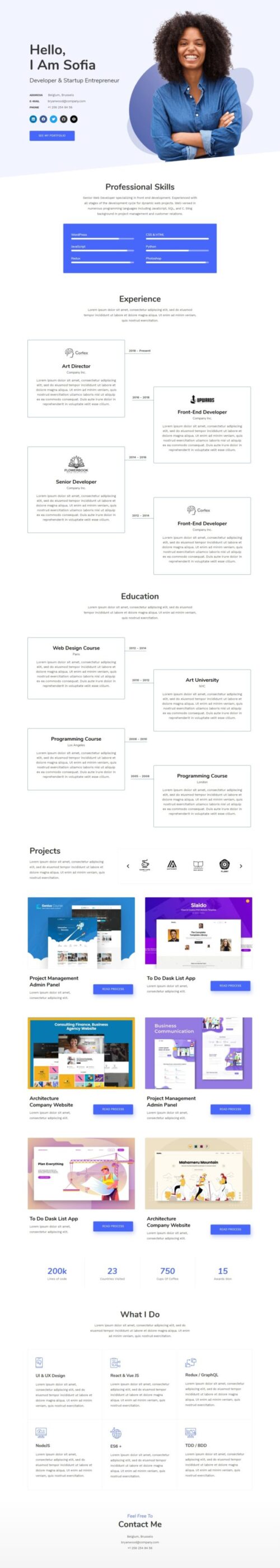 A clean and professional resume website template.