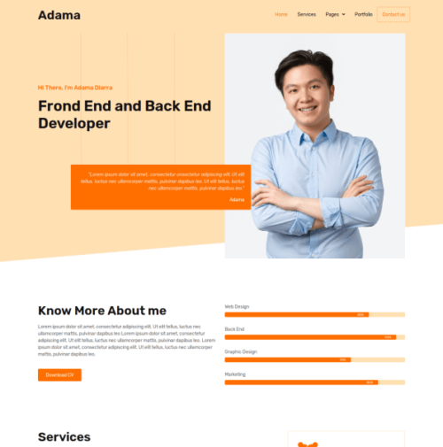 A collection of modern portfolio website templates designed for Elementor.