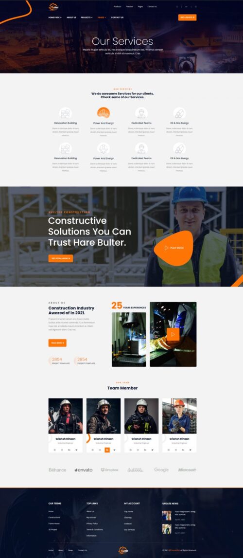 Construction Company Website. Dubai Construction Website Builder