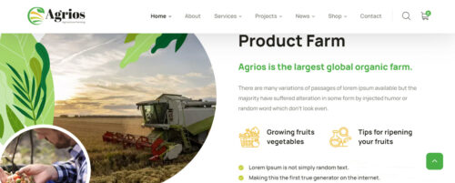 Drag and drop agriculture website builder