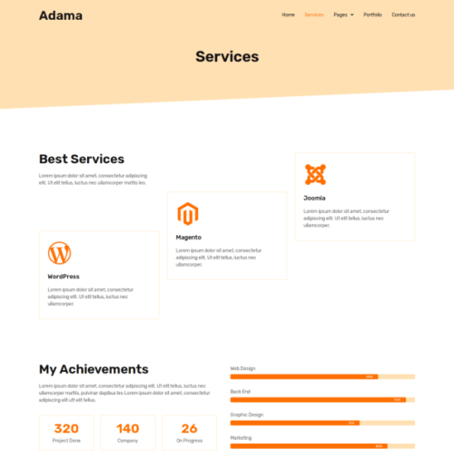 A colorful and creative personal website built with the Adama template kit.