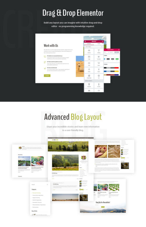 Elementor Page Builder for Agriculture & Organic Food Websites